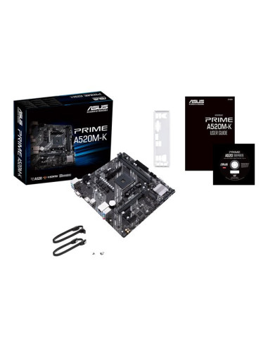 Asus | PRIME A520M-K | Processor family AMD | Processor socket AM4 | DDR4 | Memory slots 2 | Supported hard disk drive interfac