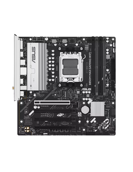 Asus B850M MAX GAMING WIFI | Processor family AMD | Processor socket AM5 | DDR5 | Supported hard disk drive interfaces SATA, M.