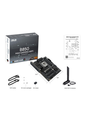 Mainboard, ASUS, AMD B850, Socket AM5, ATX, RAM DDR5-SDRAM, 4xSlots, Wi-Fi Yes, Bluetooth Yes, 3xNumber of M.2 (M) slots, B850M