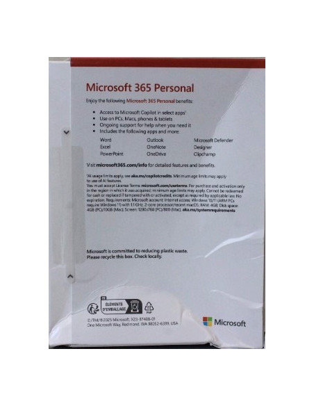 SALE OUT. Microsoft EP2-32410 M365 PERSONAL FY25H2 EN EUROZONE SUBS | Microsoft DAMAGED PACKAGING