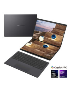 Asus | Zenbook Duo UX8407AA-SN066W | Moher Gray | 14 " | OLED | Touchscreen | 2.8K | 2880 x 1800 pixels | 144 Hz | Anti-Reflect