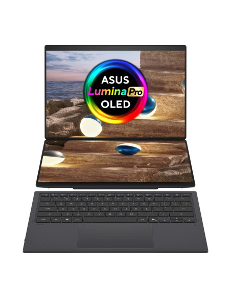 Asus | Zenbook Duo UX8407AA-SN066W | Moher Gray | 14 " | OLED | Touchscreen | 2.8K | 2880 x 1800 pixels | 144 Hz | Anti-Reflect