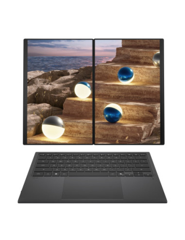 Asus | Zenbook Duo UX8407AA-SN066W | Moher Gray | 14 " | OLED | Touchscreen | 2.8K | 2880 x 1800 pixels | 144 Hz | Anti-Reflect