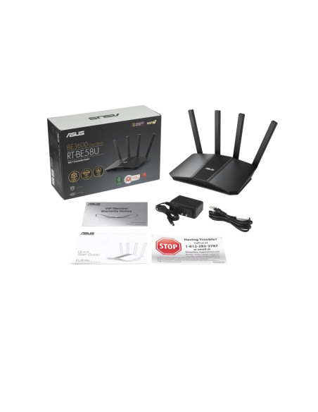 Asus | DWiFi 7 AiMesh Extendable Router | RT-BE58U | 802.11be | 10/100/1000 Mbit/s | Ethernet LAN (RJ-45) ports 5 | Mesh Suppor
