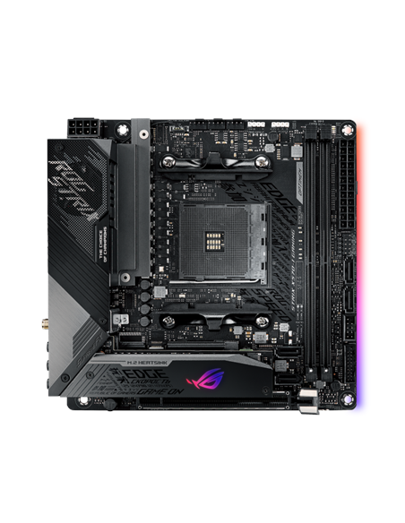 Asus ROG STRIX X570-I GAMING | Processor family AMD | Processor socket AM4 | DDR4 | Supported hard disk drive interfaces SATA, 