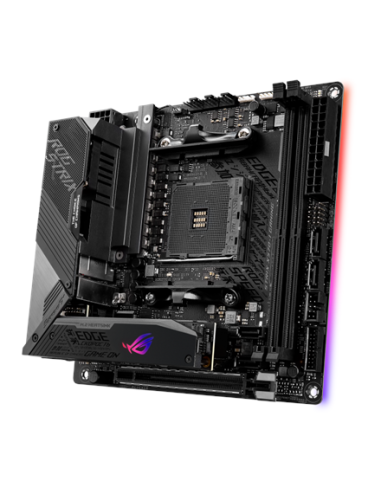 Asus ROG STRIX X570-I GAMING | Processor family AMD | Processor socket AM4 | DDR4 | Supported hard disk drive interfaces SATA, 