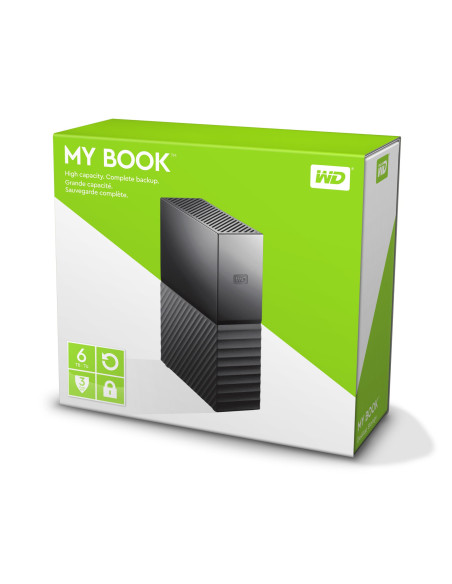 External HDD, WESTERN DIGITAL, My Book, 6TB, USB 3.0, Drives 1, Black, WDBBGB0060HBK-EESN