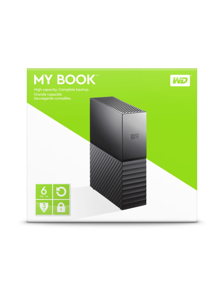 External HDD, WESTERN DIGITAL, My Book, 6TB, USB 3.0, Drives 1, Black, WDBBGB0060HBK-EESN