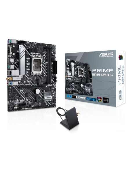 Mainboard, ASUS, Intel H610, LGA1700, Micro-ATX, Memory DDR4, Memory slots 2, 1xPCI-Express 3.0 1x, 1xPCI-Express 4.0 16x, 2xM.