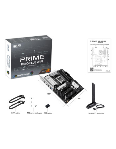 Mainboard, ASUS, AMD B850, SAM5, ATX, Memory DDR5, Memory slots 4, 2xPCI-Express 3.0 16x, 1xPCI-Express 4.0 16x, 1xPCI-Express 