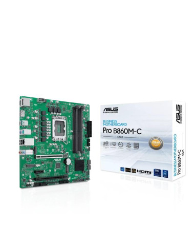 Mainboard, ASUS, Intel B860, LGA 1851 (Socket V1), micro ATX, RAM DDR5-SDRAM, 4xSlots, 2xNumber of M.2 (M) slots, PROB860M-C-CS