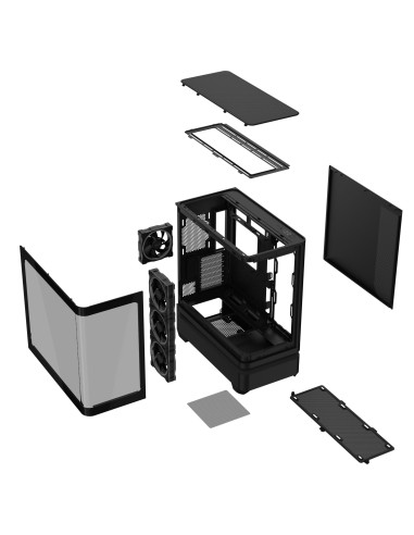 Case, ASUS, ATX/micro ATX/Mini-ITX, Black, PC, PRIME AP304 TG ARGB BLACK, 90DC0110-B19000