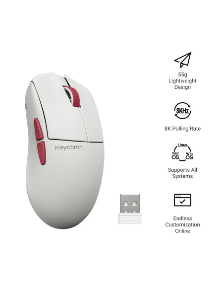 KEYCHRON G4 White Wireless Mouse