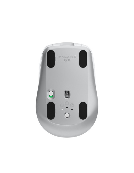 Logitech MX Anywhere 3S Mouse - RF Wireless + Bluetooth, Laser, 8000 DPI, Pale Grey (White)