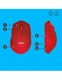 LOGITECH M330 Silent Plus Red - 2.4GHZ - EMEA