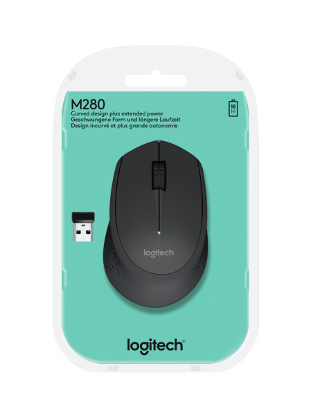 LOGITECH Wireless Mouse M280 - BLACK - 2.4GHZ - EWR2