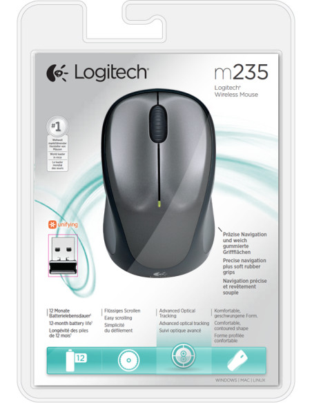 LOGITECH M235 Wireless Mouse Black/Grey EWR2