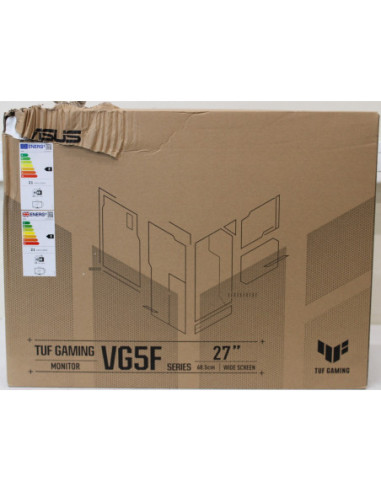 SALE OUT. ASUS TUF VG27AQMEL5F Gaming Monitor 27" LED 2560x1440/16:9/350cd/m2/0.3ms Display port, HDMI | SALE OUT. | Asus DAMAG
